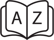 Open book with A-Z on pages